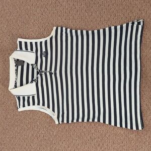 Striped Sleeveless Polo Shirt